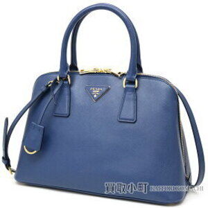 Prada Promenade Bag Saffiano Blue Calfskin Shoulder Handbag